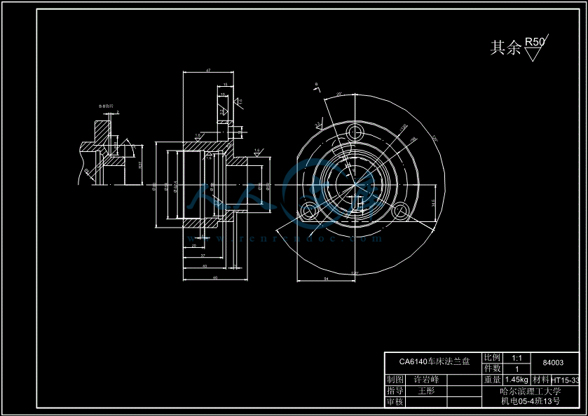 CAD-车床法兰盘.gif